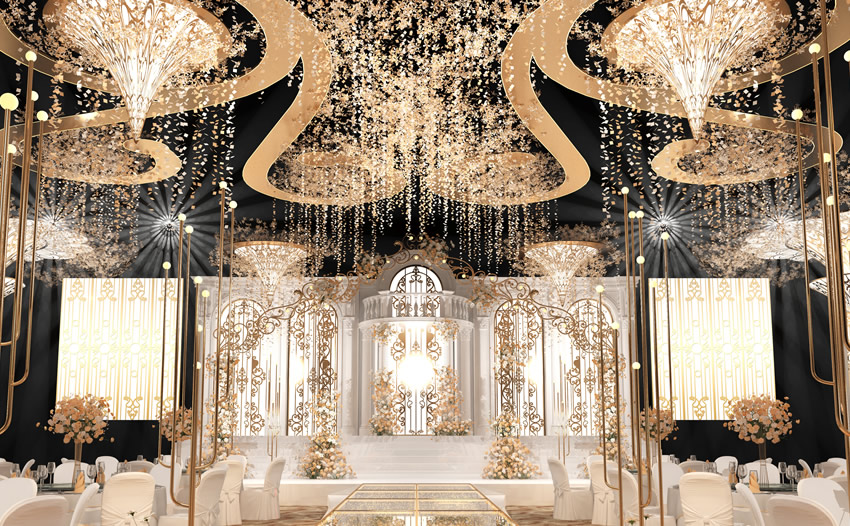 镇坪花木兰喜事汇金色大厅效果展示